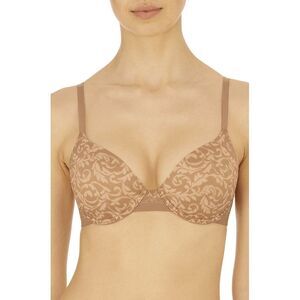 Natori Womens Sheer Illusion Contour Underwire Bra 32C Buff/Light Mocha - NWT